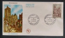 Enveloppe Premier Jour Oblitéré Cathédrale Bourges FDC 1965 Timbre N° 1453