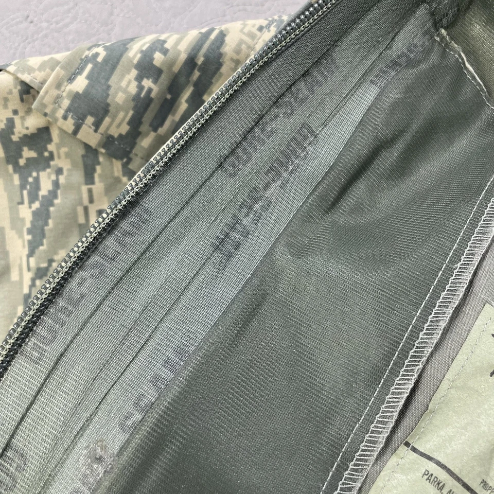 US Air Force APECS Parka Jacket Mens XS Short Gray ABU Camo Gore-Tex Hooded - Image 3 of 4