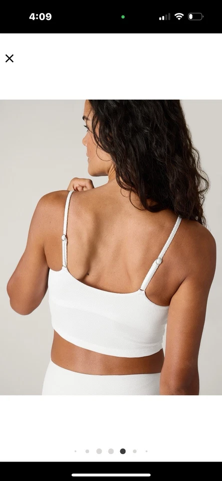 Athleta Scoop crop pique tankini Large A C White pique & High Waist Bottom L - Image 3 of 4