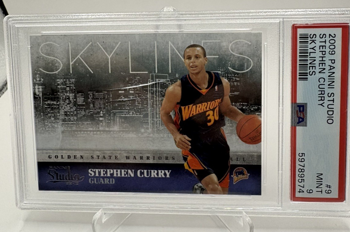 💎Stephen Curry 2009 Panini Studio Skylines #9 RC PSA 9 Steph SEE DESC💎 view 2
