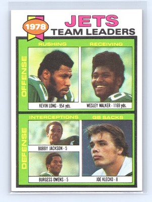 1979 Topps Football - Jets Team Leaders #226 Unmarked Checklist