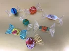 7 Murano Art Glass Candy Decorative Pieces Italy 3 with Label 3-1/4" Long