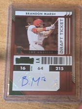 2022 Chronicles Contenders Brandon Marsh RC Red Draft Ticket Autograph /5 MINT