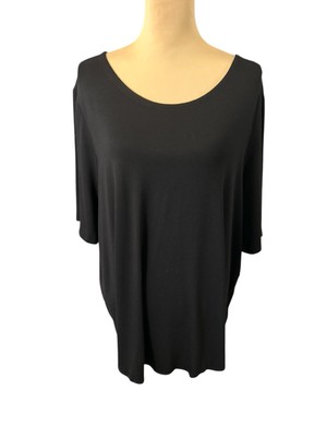 Cupio Women s Short Sleeve Tee Plus 3X Black Stretch Scoop Neck Active Wear NWT