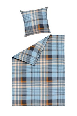 casa NOVA Bettwäsche RENATA Satin BL 155x220 cm blau Bettbezug