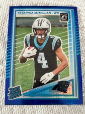 2025 Panini Donruss Optic Tetairoa McMillan Blue Hyper rated rookiefootball card