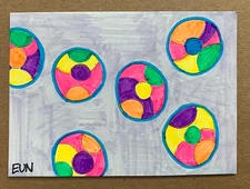 ACEO Original Artwork by EUN - Abstract Contemporary Art, Signed, Collectible