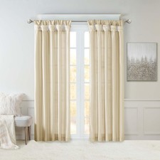 MADISON PARK EMILIA FAUX SILK SINGLE CURTAIN PRIVACY LINING - CHAMPAGNE