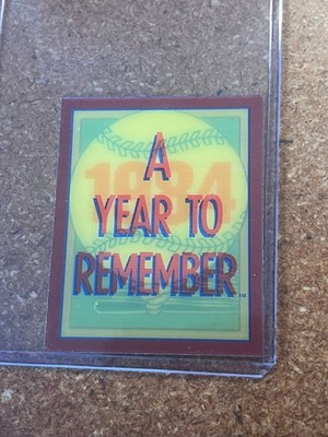 1989 Score Baseball 3-D A Year To Remember 1984 # 53 Tigers Roar To Pennant