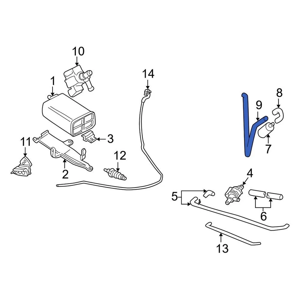 For Volvo S60 2001-2009 Volvo 1270256 Evaporative Emissions System Lines Foto 2 de 3