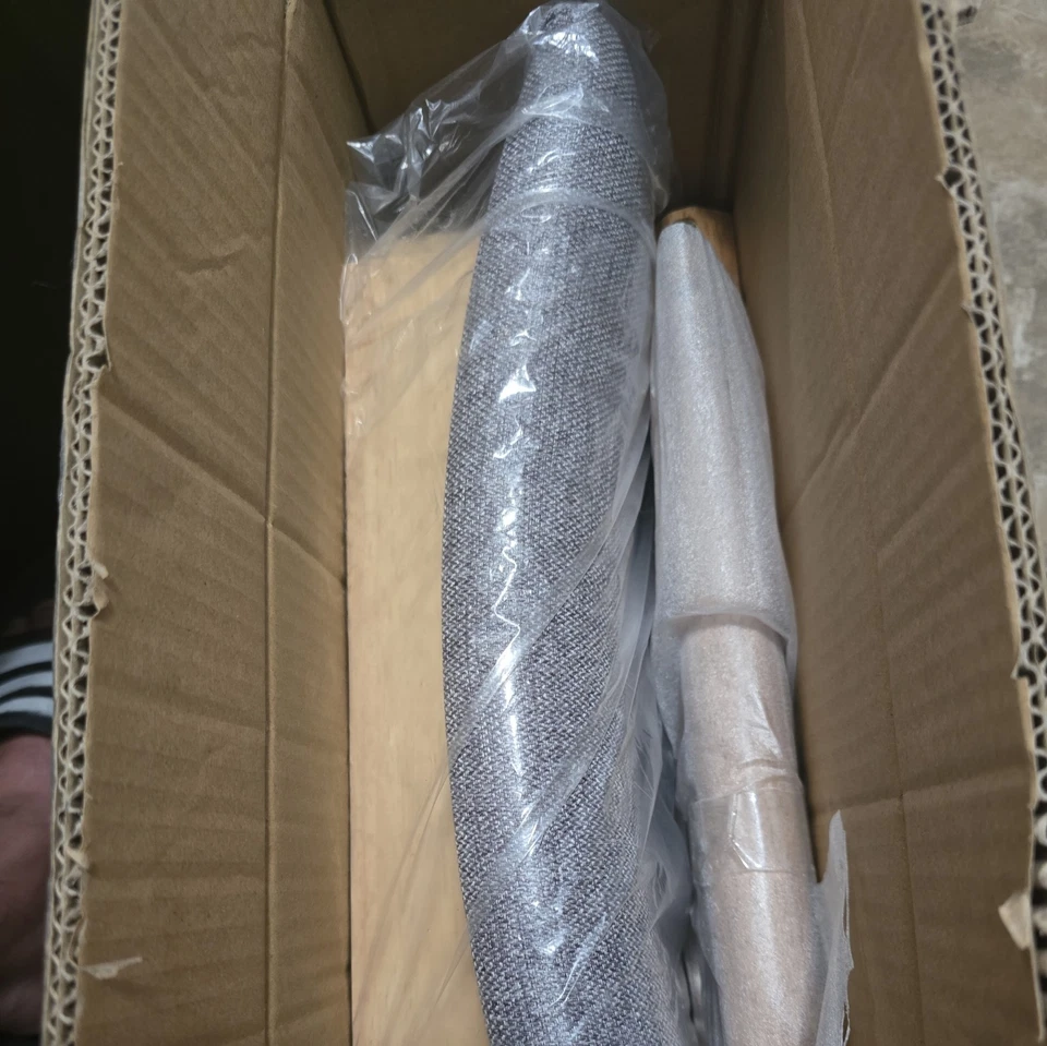 Saddle Cushion Vanity Stool Chair, Foot Rest Natural Wood Color+light Gray - Image 4 of 4