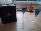 Vintage Waterford Crystal Waterville Champagne Flutes, x2, NEW, Aquamarine