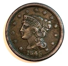 1845-P Large Cent — photo from another recent sale
