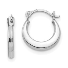 14k White Gold Madi K Small Hoop Earrings Perfect Gift for Her