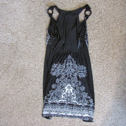 NWT Studio West Small Black White Sundress Padded Bra VNeck Midi Stretch Poly - Picture 3 of 3