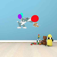 Tom and Jerry Cat Mouse Cartoon Kids Baby Room Wall Decor Sticker Decal 17"X25"