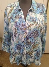 J M Collection Blouse Long Sleeve Lk Nw Size 16