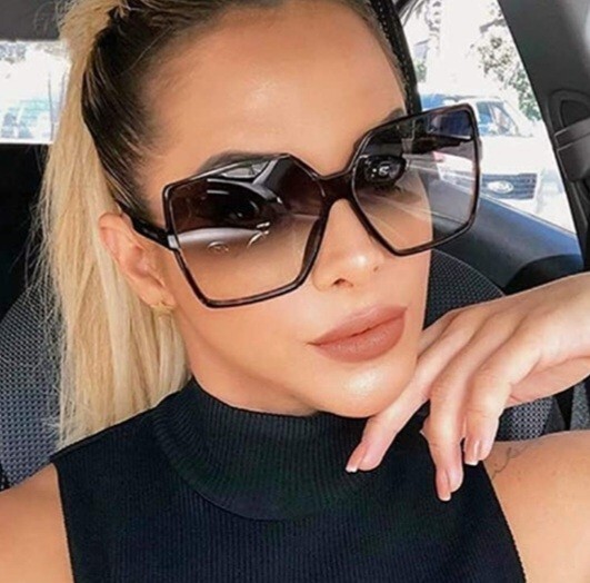 Womens Designer Style Sunglasses Oversized Square Retro Chic 