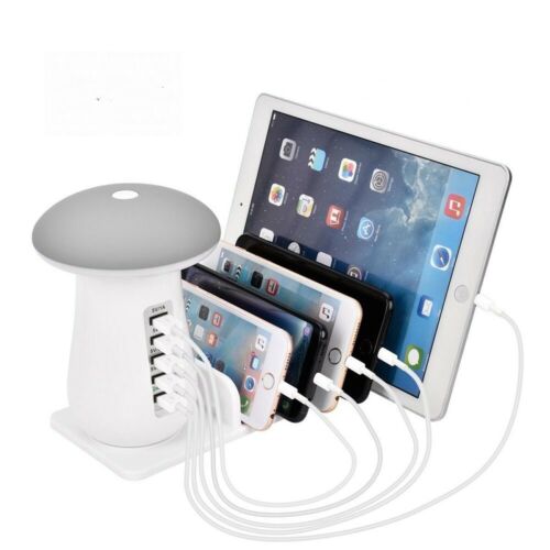 5 Port USB Fast Charging Station Dock Stand Mushroom Desktop Multi-Charger Hub - 第 1/10 張圖片