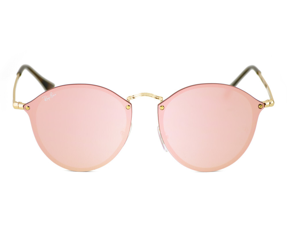 Ray-Ban RB3574N Blaze Round Gold Frame Pink Mirror Lens 59mm Unisex Sunglasses