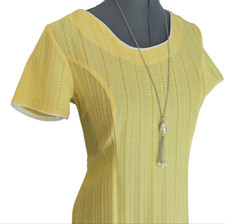 Women's vintage 70s Sears yellow sheath dress size 12