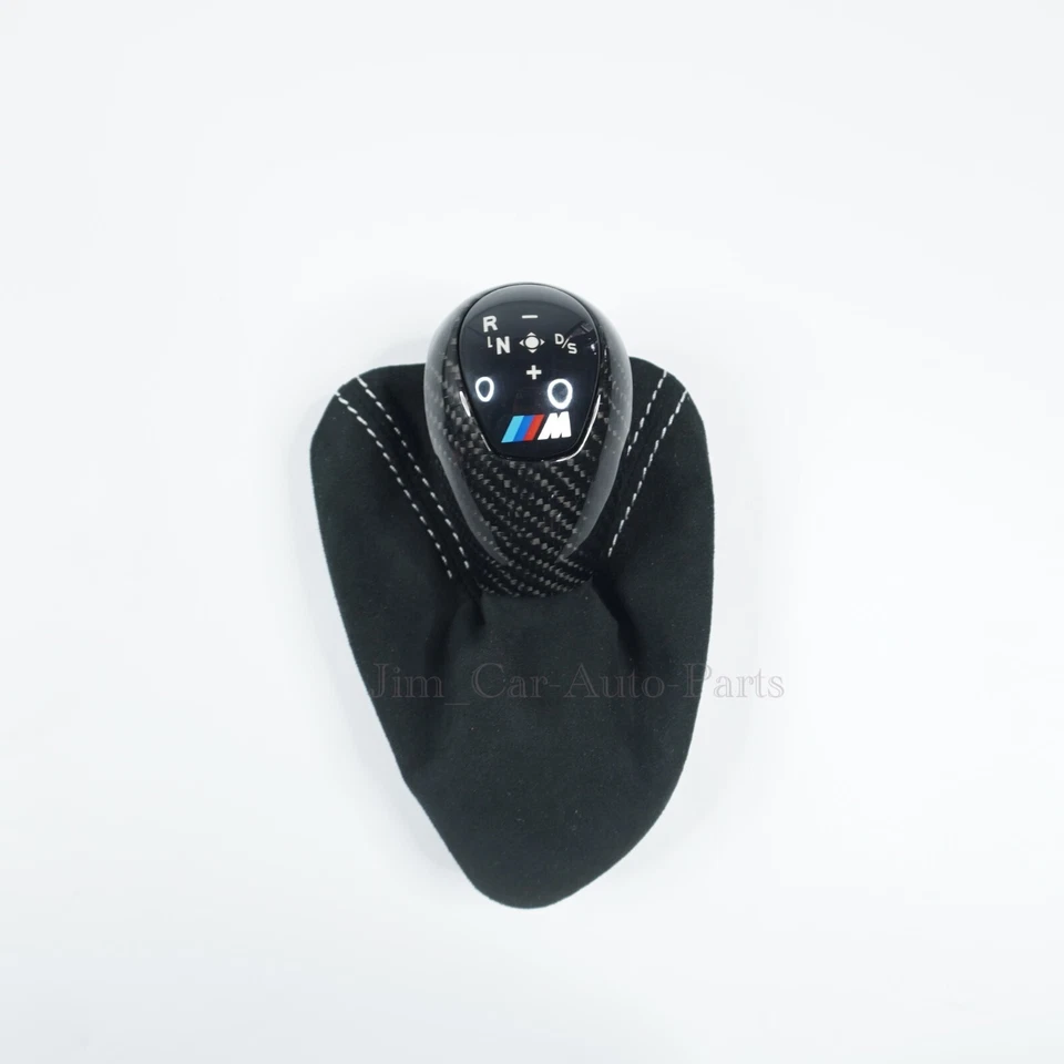 Pomo de cambio de fibra de carbono real con Alcantara para BMW M3 E90 E92 E93 Foto 3 de 4