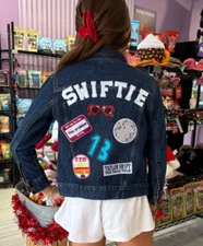 Girls kids Taylor Swift SWIFTIE custom patch denim jean jacket various sizes