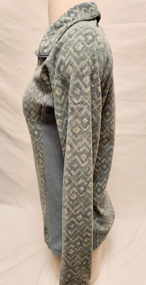 COLUMBIA SPORTWARE Mujer Pequeño (se ajusta como XS) Verde 1/4 Cremallera Polar Pullover Top Foto 3 de 4