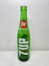 Vintage 7 Up Bottle ~ 7 oz ACL Soda Bottle ~ Green Glass Dated 72