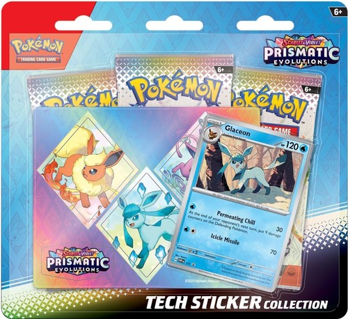 3 Pokemon TCG SV8.5 Prismatic Evolutions Tech Sticker Collection Blister Sealed - Picture 4 of 4