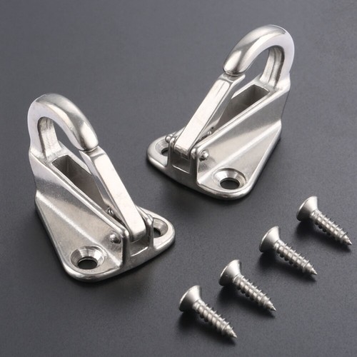 2Pcs 43cm Marine Grade 316 Stainless Steel Boat Yachting Spring Snap Fender Hook - Picture 3 of 10