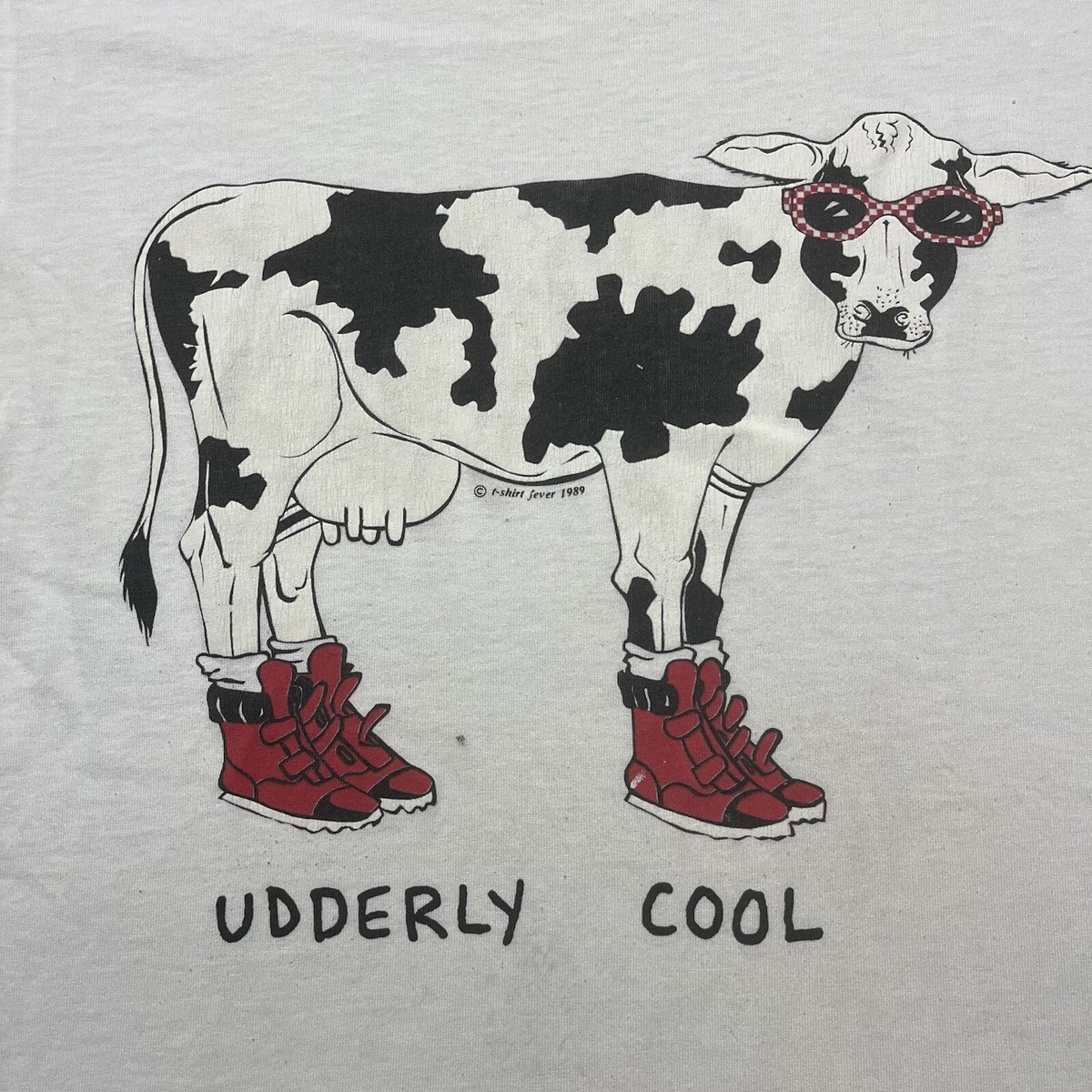 Vintage 80s Udderly Cool Cow T Shirt Fever Large | eBay