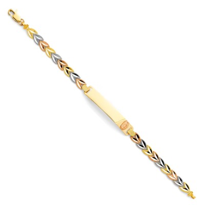 Gold 14K Tri Color Gold Guadalupe ID Armband - 7,5''