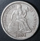 1891-S SEATED LIBERTY DIME - BETTER GRADE!
