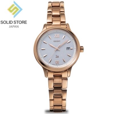 ORIENT iO Natural & Plain RN-WG0419S Solar Analog Watch Pink Gold 27.6mm