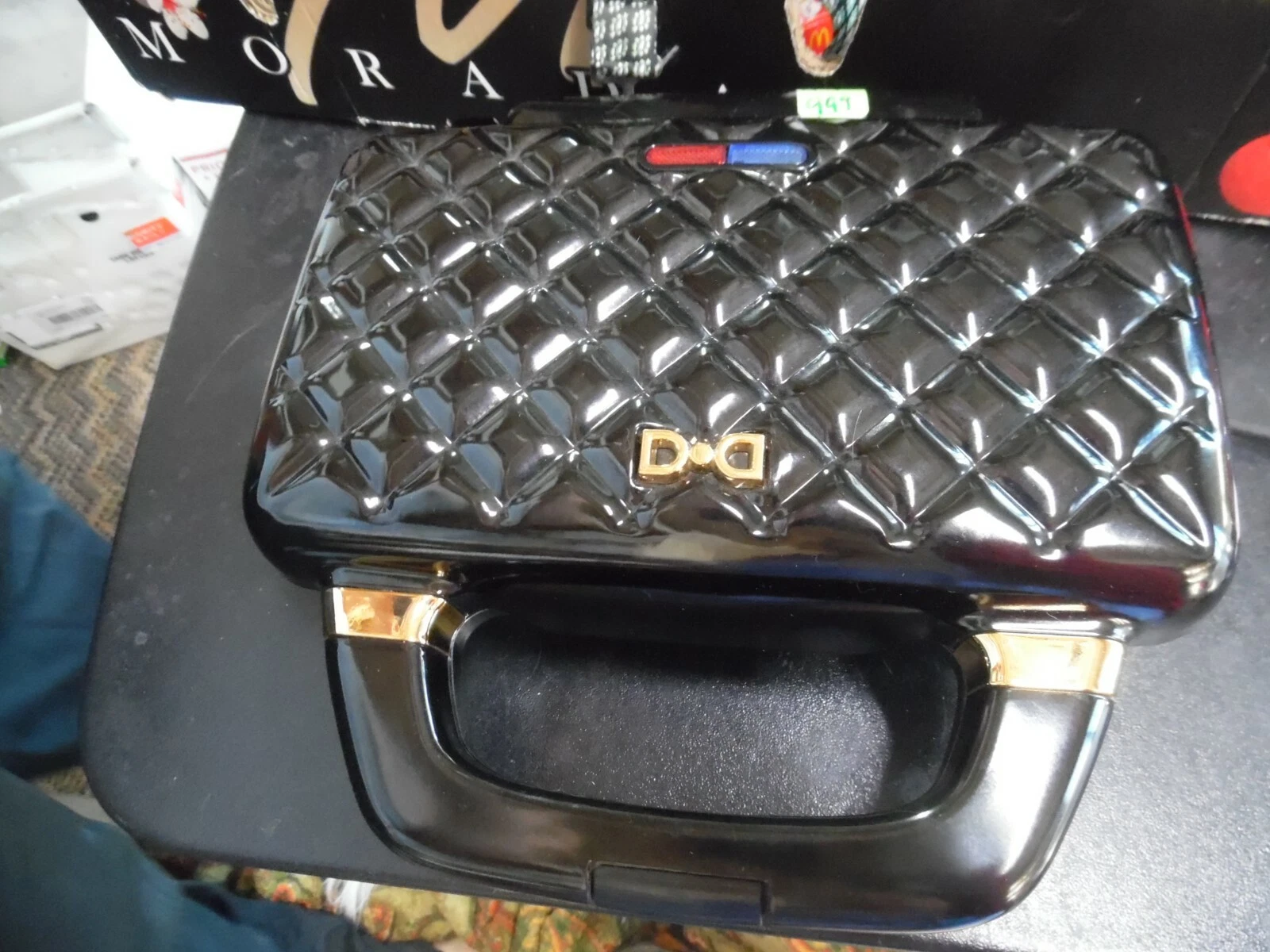 Black Kitchen couture Dash purse sandwich maker dkcd100bk- panini press EUC