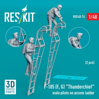 F-105 (F, G) male pilots on access ladder (2 pcs) 1/48 ResKit RSF48-0074