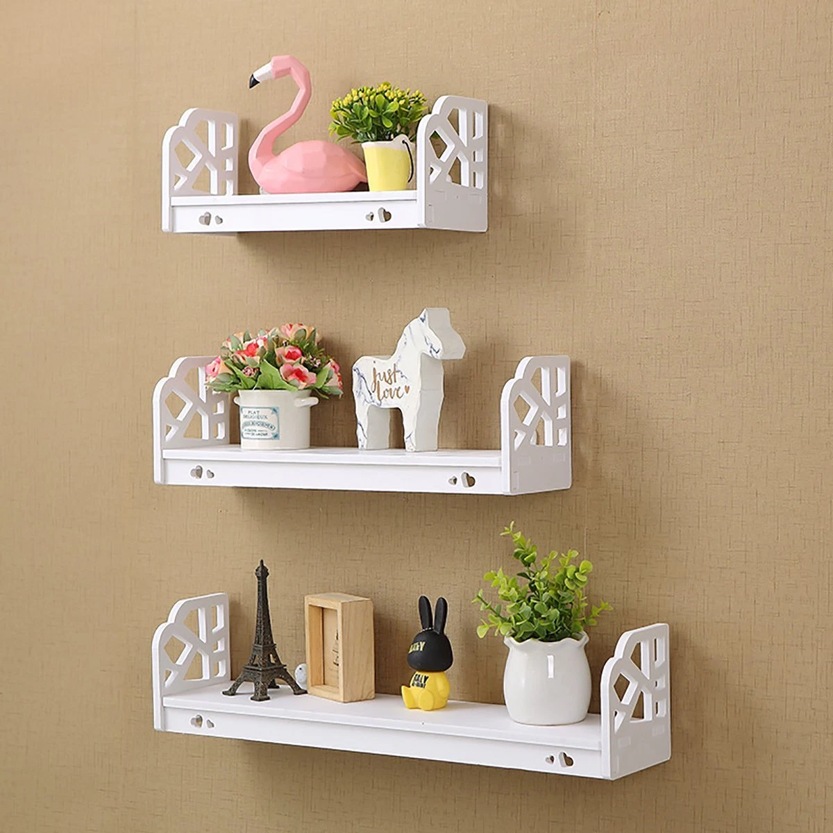 Set of 3 Wall Shelves Modern Display Shelf Plant Holder Bathroom Storage Shelf
Opens in a new window