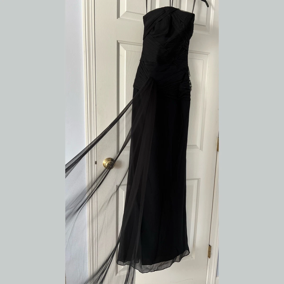 Vera wang black cheap strapless dress