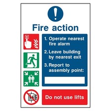Fire Action Sign or Sticker | FACT0023