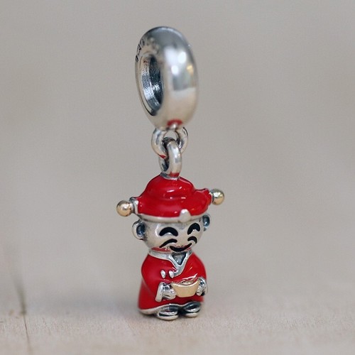 New Pandora Chinese New Year God of Wealth Charm 796565ENMX W Tag & Suede Pouch - Picture 7 of 11