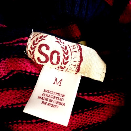 Bolsa con capucha de algodón So Stripe Jr M rosa azul marino tejido - Imagen 5 de 5