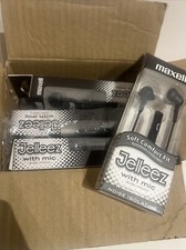 8 Lot Maxell 191569 JELM-BK Jelleez Earbuds Soft Comfort Fit with Mic. Free Ship