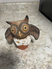 Bethany Lowe Debra Schoch Owl Cupcake 4.5” Retired Halloween Piece