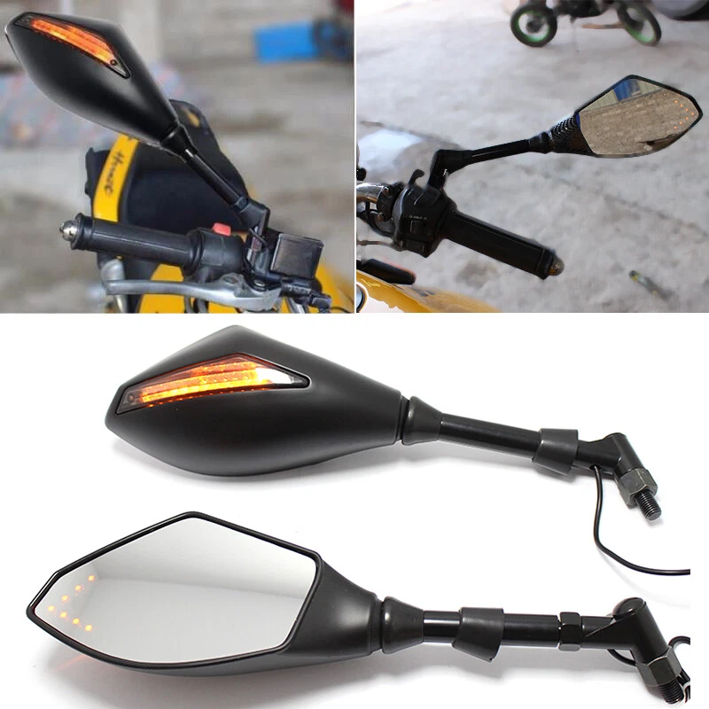 Motorcycle LED Turn Signal Side Mirrors For Ducati Monster S4 S4R S4RS 400 900 - Image 2 of 4