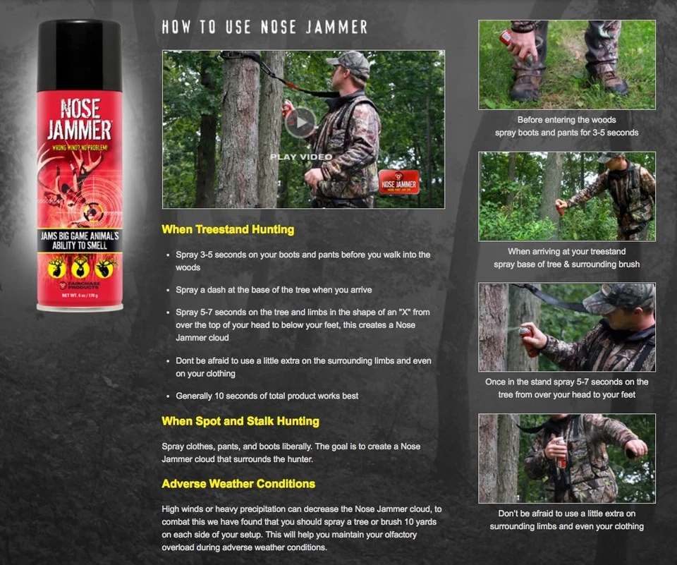 Nose Jammer Hunting Kit with Spray Body Wash Deodorant and Wipes 4 Pack - Image 4 of 4