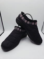 Merrell Encore Ice 4 Puff J004864 Womens Black Canvas Clog Flats Shoes