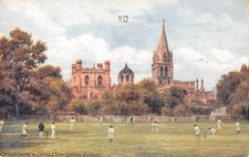 POSTCARD OXFORD TOM TOWER AND CRICKET GROUND  A R QUINTON  # 1356