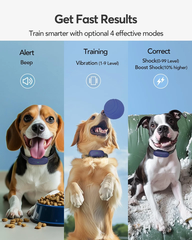 Collar Choque Perro con Control Remoto Collar de Entrenamiento IPX7 Impermeable Eléctrico Foto 2 de 4