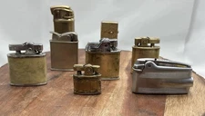 Vintage 8 Lighter Lot Japan USA Ronson, Queen, Buxton Brass, Stainless Variety